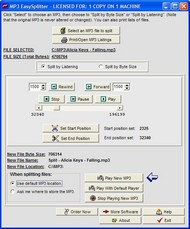 MP3 EasySplitter screenshot